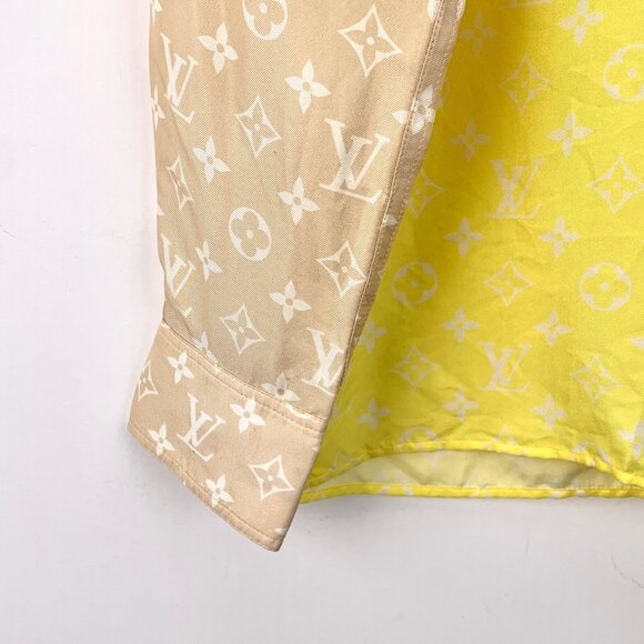 Louis Vuitton 2022 Collection color-block Monogram printed silk shirt - Picture 4 of 8